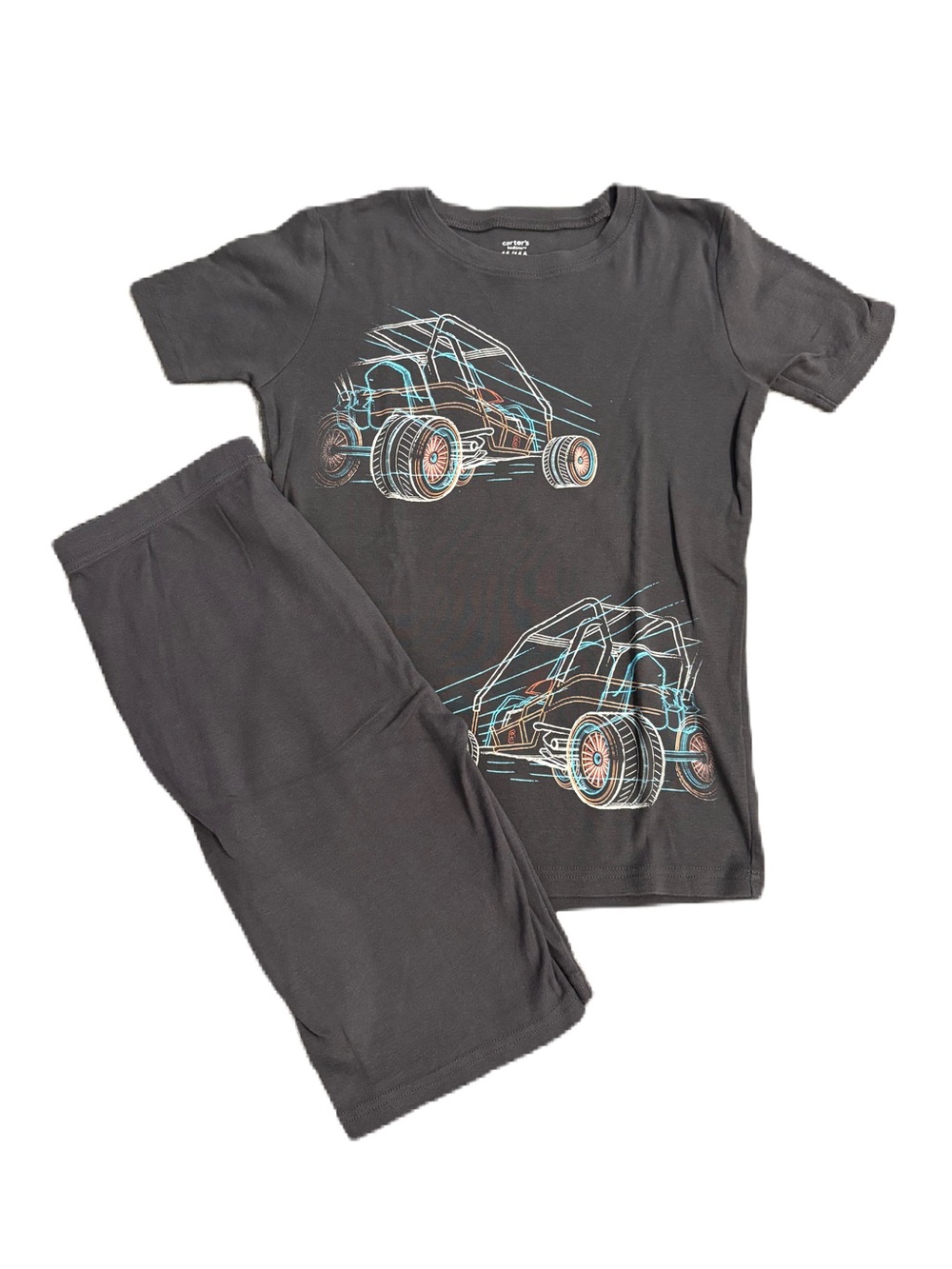 Carter's Charcoal Short Sleeve Pajama Set with Graphics - Size 14